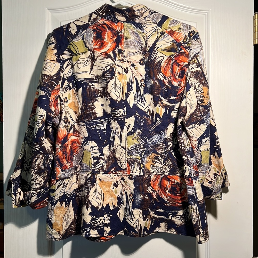 Coldwater Creek jacket with 3/4 length sleeves, multi color